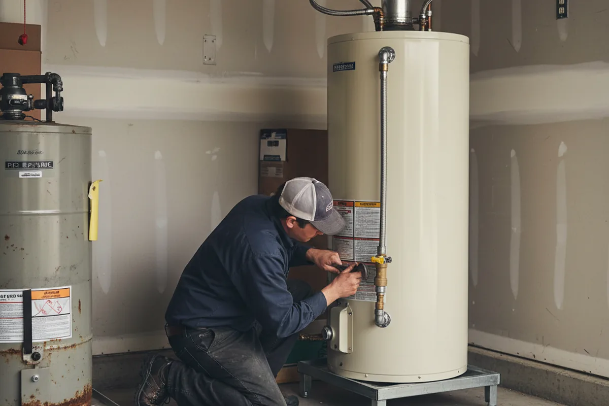Water heater and shutoff valve replacement in Marine